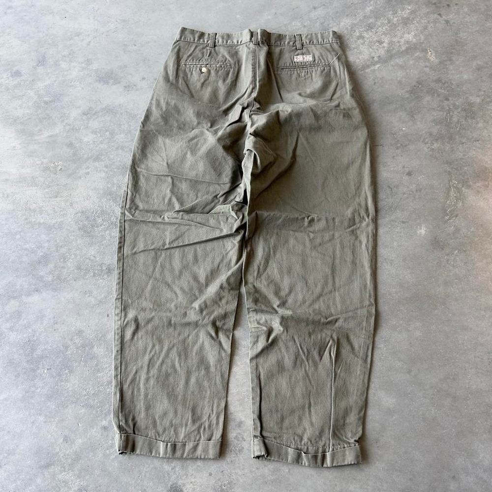 Vintage old navy olive green pleated chinos pants - Picture 4 of 6